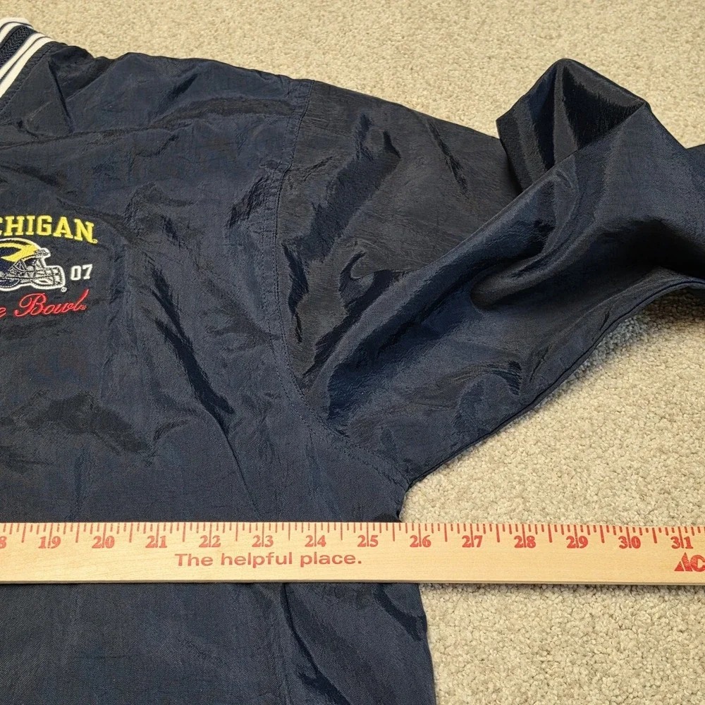 Vintage Champion Michigan Rose Bowl 2007 Pullover Jacket Windbreaker L Deadstock